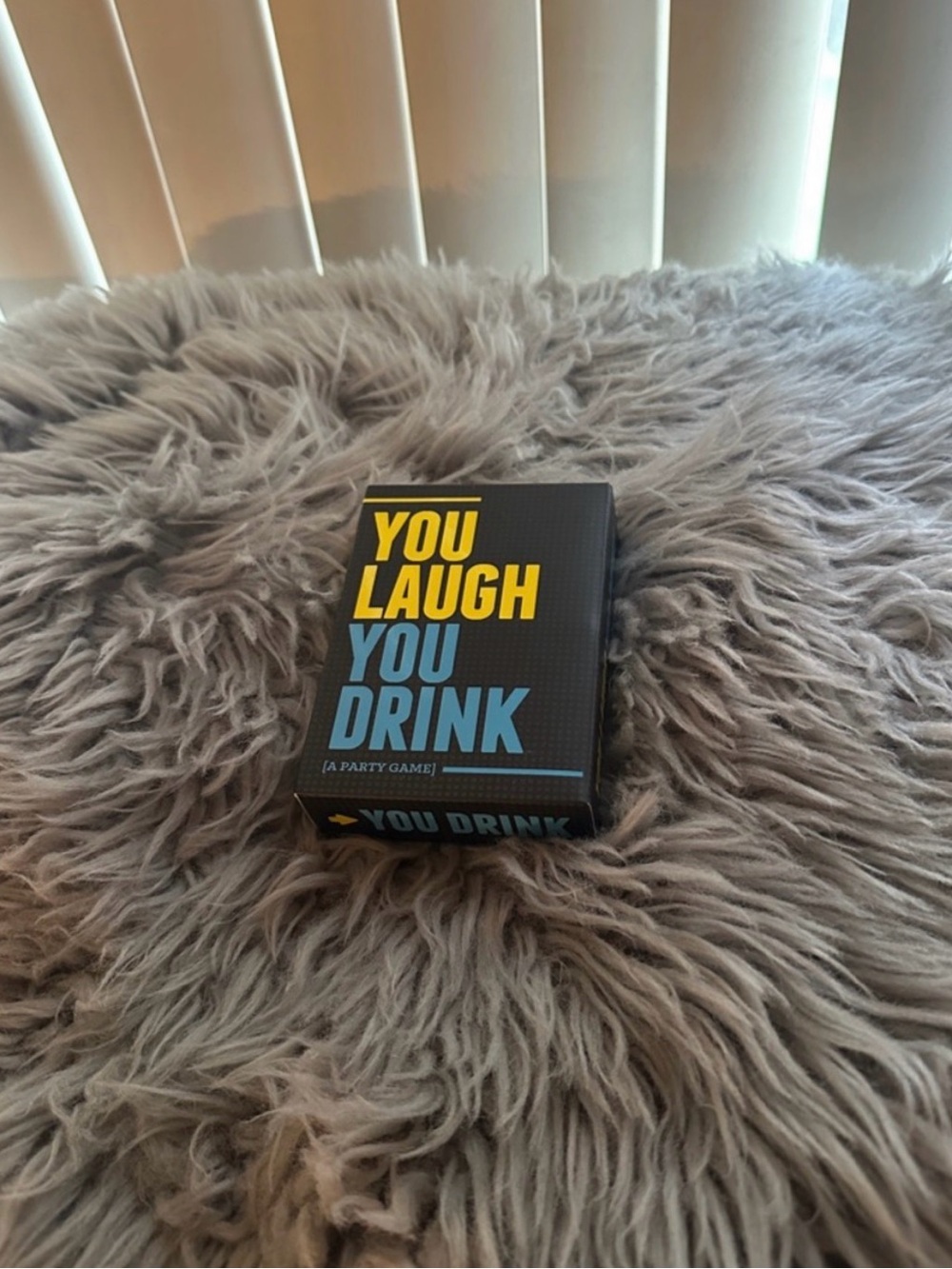 You Laugh You Drink Party Card Game - Black with Yellow & Blue Text